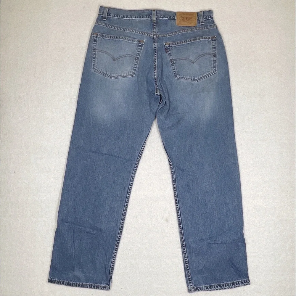 Vintage Levi's 505 Men's Jeans W38 L32 Blue Straight Regular 2001 Black Batwing